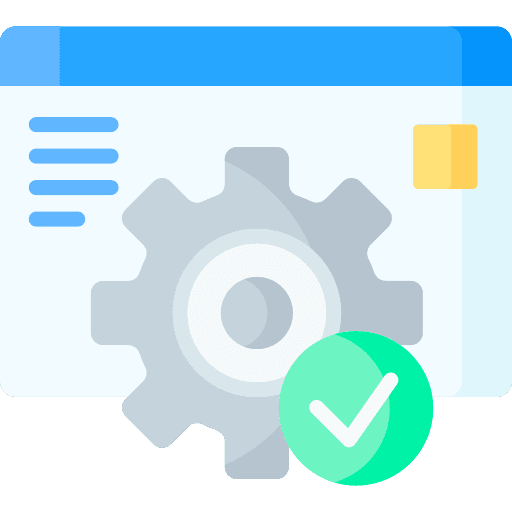 website page with gear